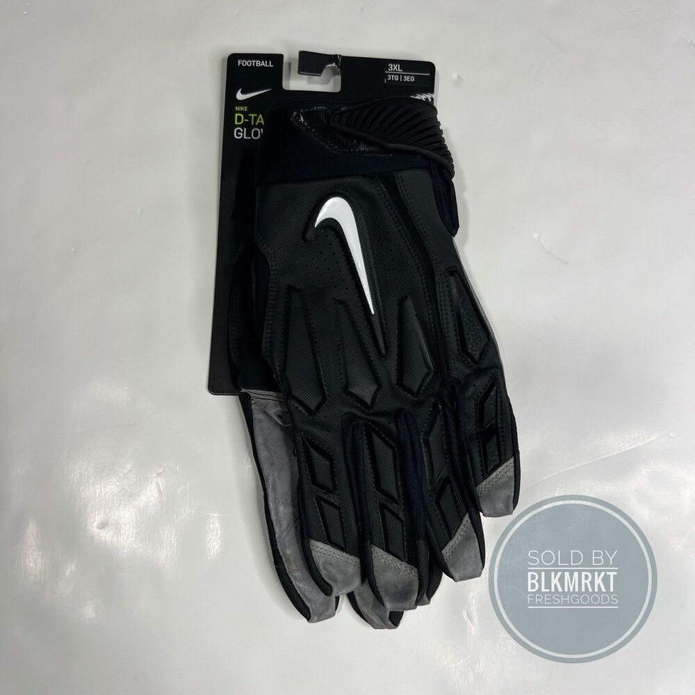 Nike Promo SM D-Tack 6.0 FG NFL Leather Football Gloves PGF945-017 Black 3XL